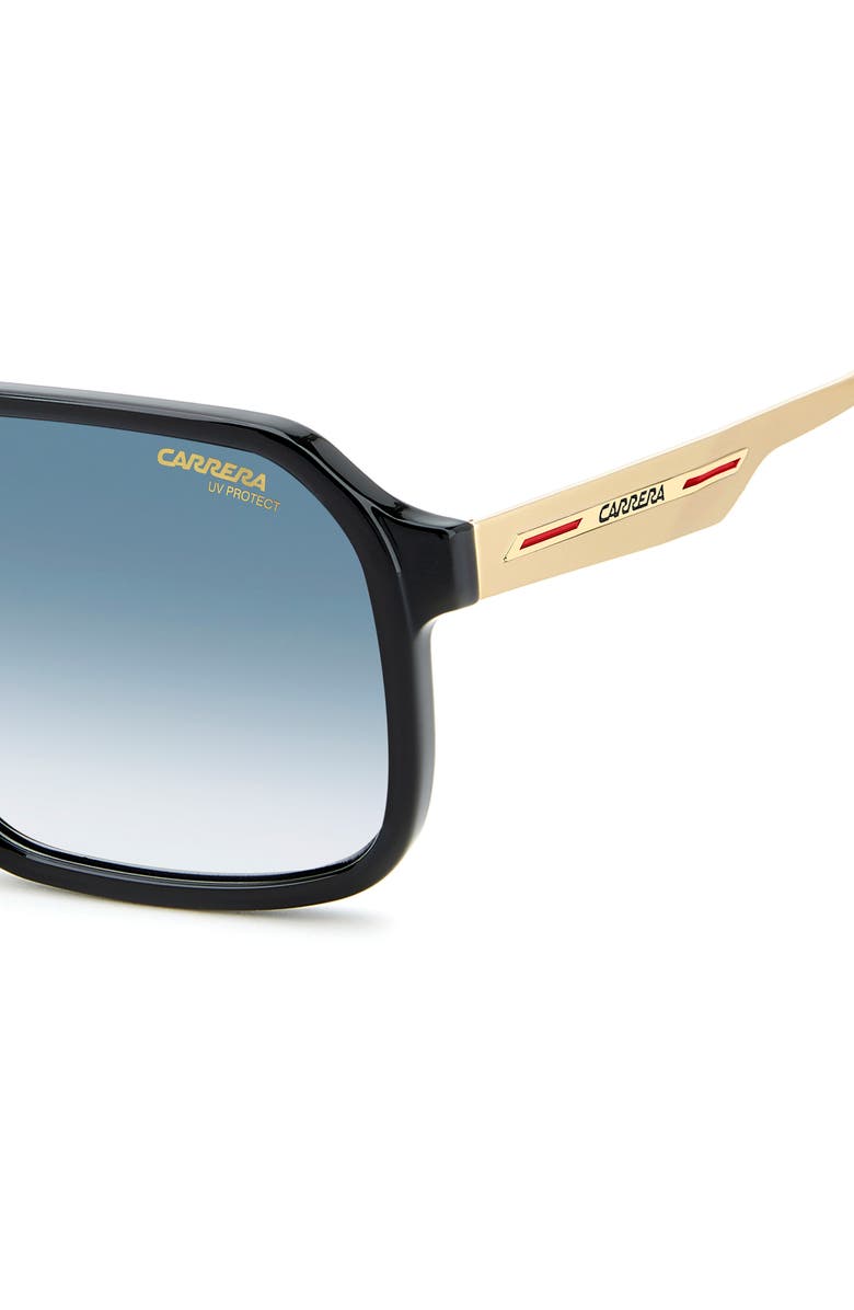 Carrera Eyewear Victory 59mm Gradient Square Sunglasses, Alternate, color, Black/ Gold/ Dark Blue