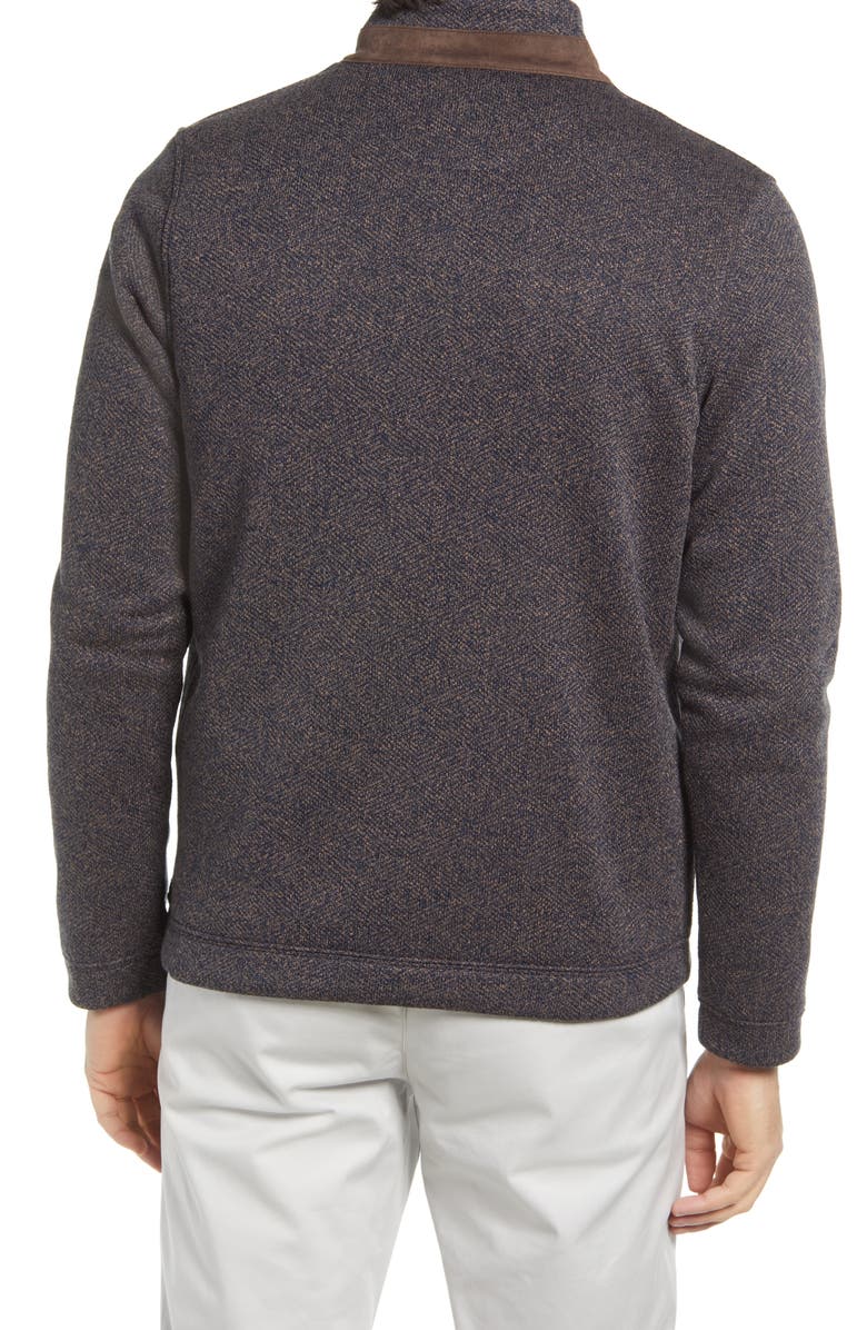 Johnston & Murphy Full Zip Sweatshirt, Alternate, color, Navy/ Brown