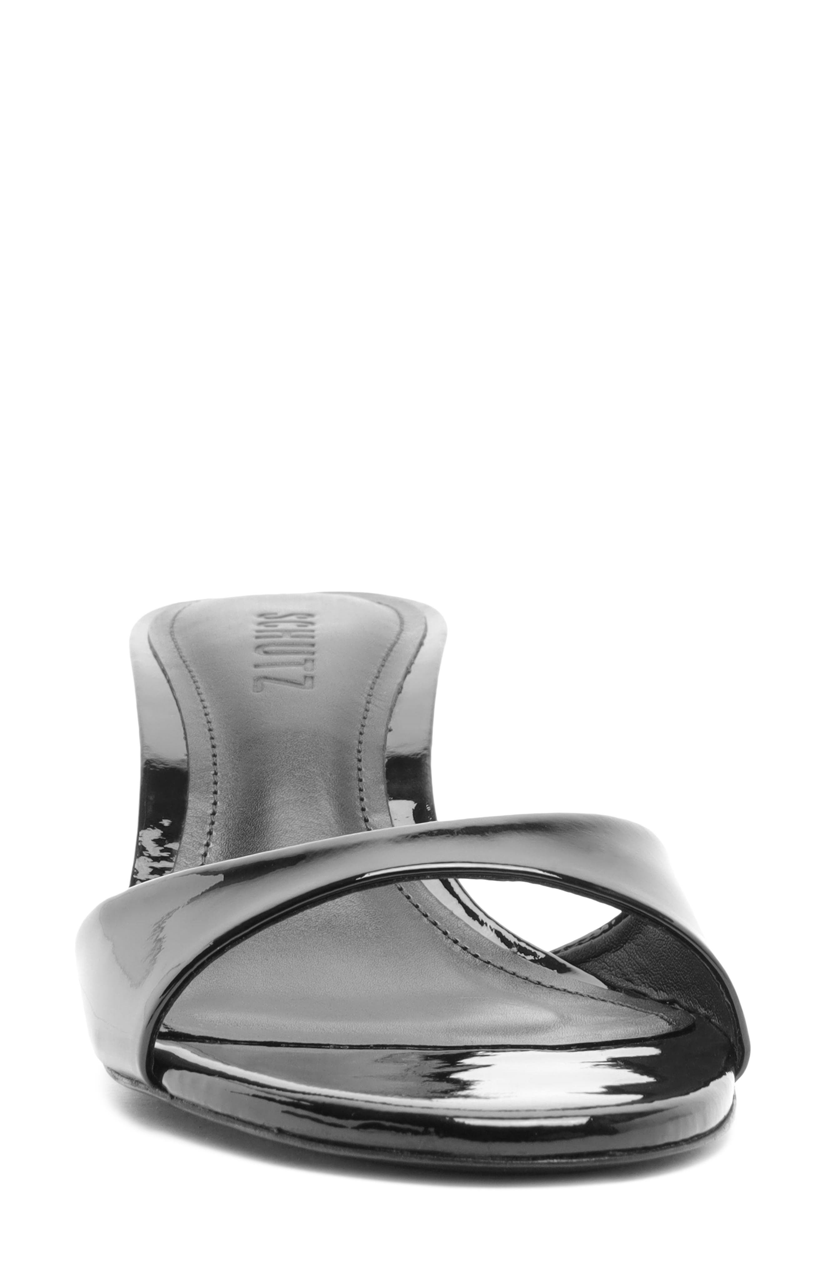 Sally Leather Peep Toe Sandal, Alternate, color, BLACK