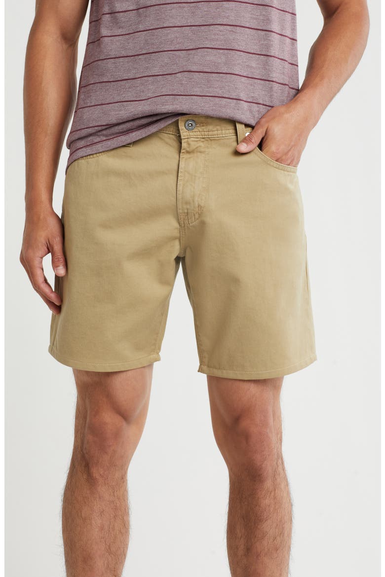 Graduate Straight Leg Denim Shorts, Main, color, COLONIAL BEIGE