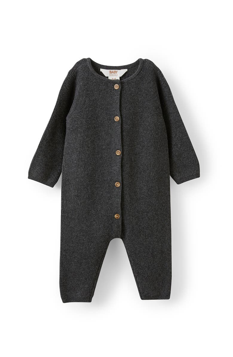 Cotton On Kids Organic Knit Long Sleeve All In One, Main, color, Charcoal Marle