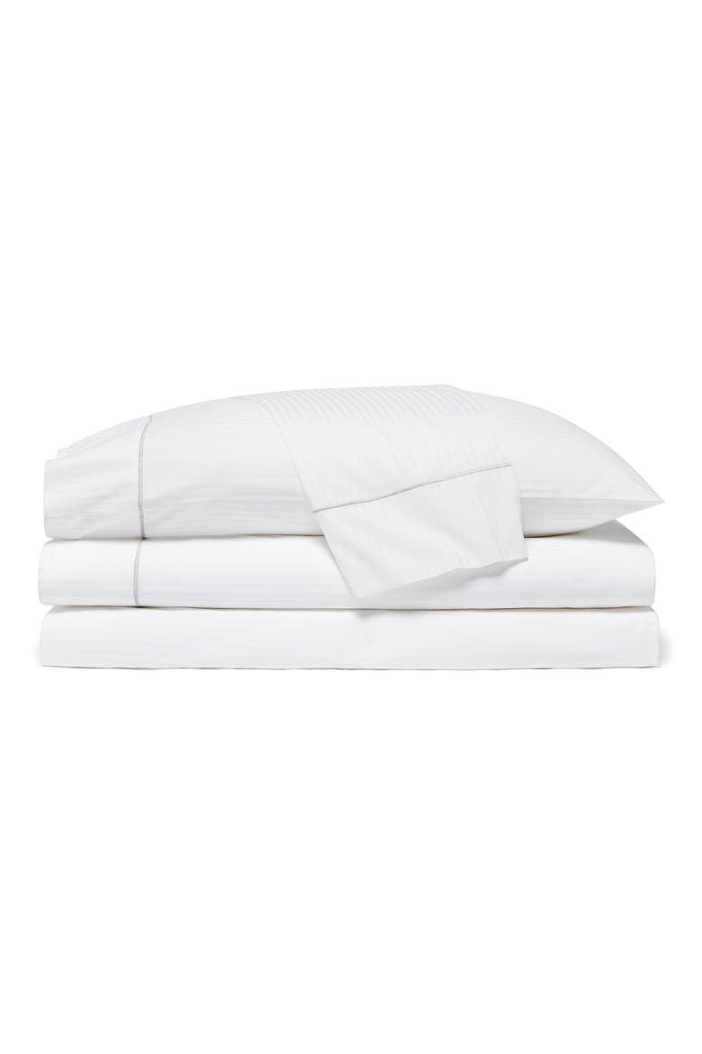 Signature Embroidered Stripe Sheet Set, Main, color, WHITE
