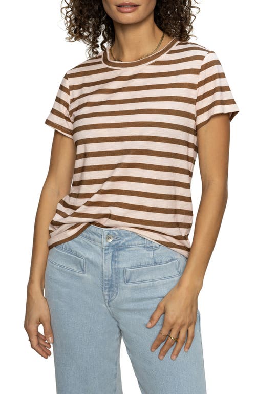 Sanctuary The Perfect Geo Print Cotton Blend Knit Top In Earth Pink