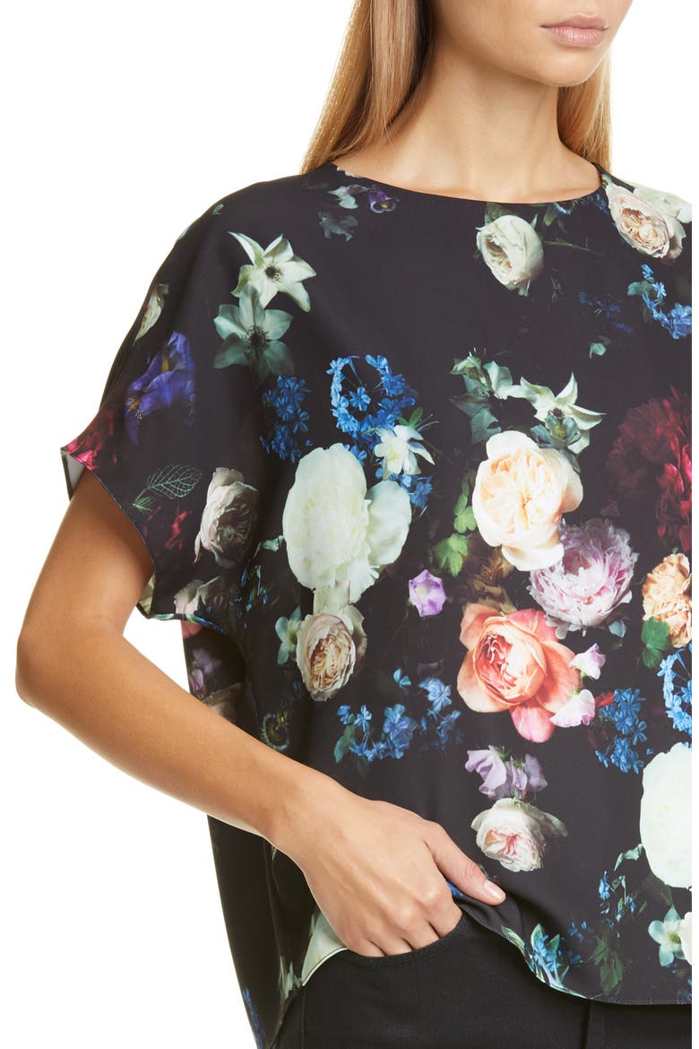 Floral Print Crepe Blouse, Alternate, color, MULTI FLORAL