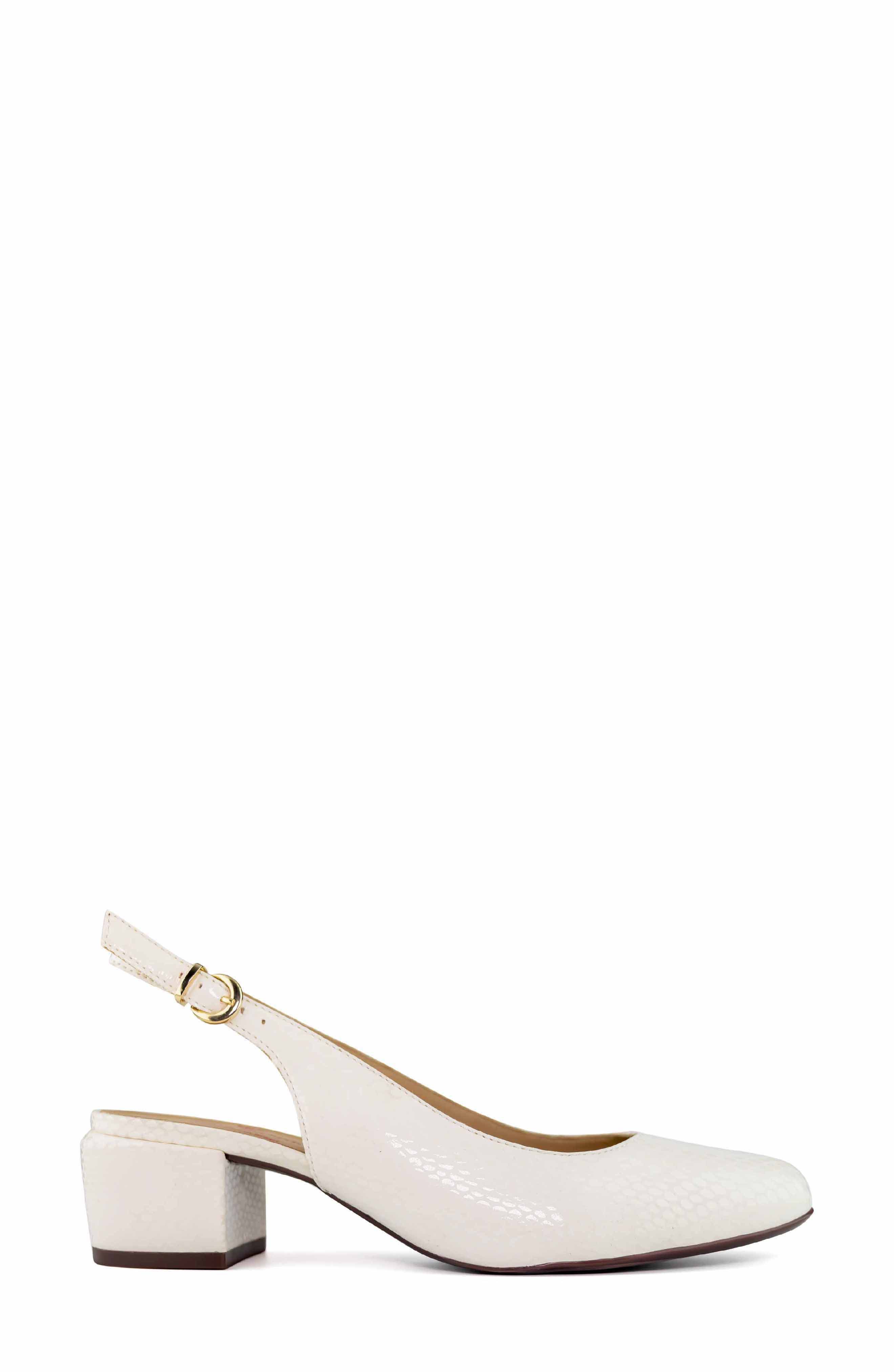 Broad St Slingback Leather Pump, Alternate, color, WHITE SNAKE
