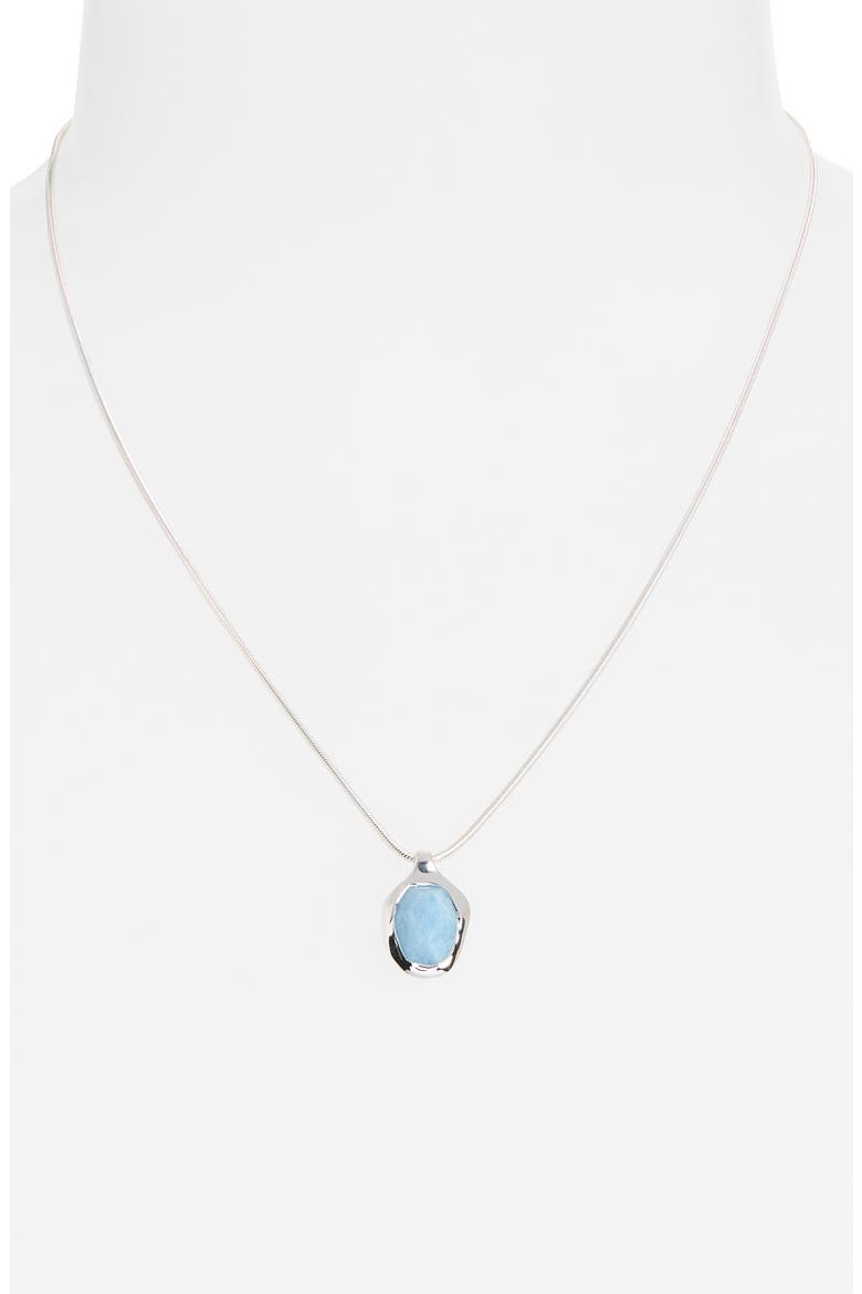 Odyssey Sterling Silver Aquamarine Pendant Necklace, Alternate, color, STERLING SILVER / AQUAMARINE