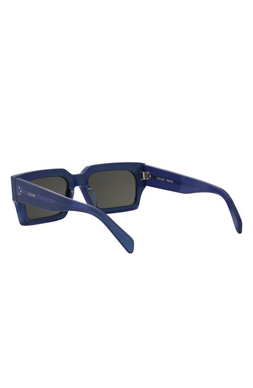 Celine Bold 3 Dots 54mm Rectangular Sunglasses In Blue