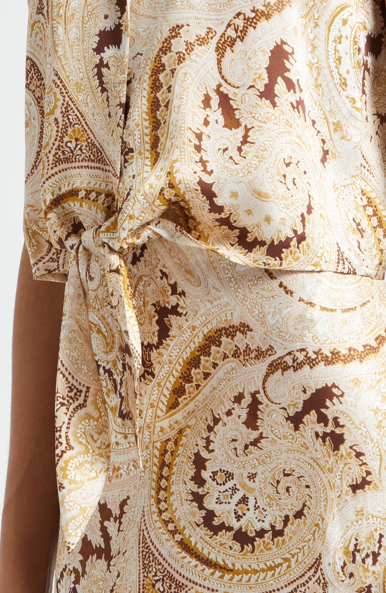 L'AGENCE Zeta Paisley Satin Maxi Skirt, Alternate, color,