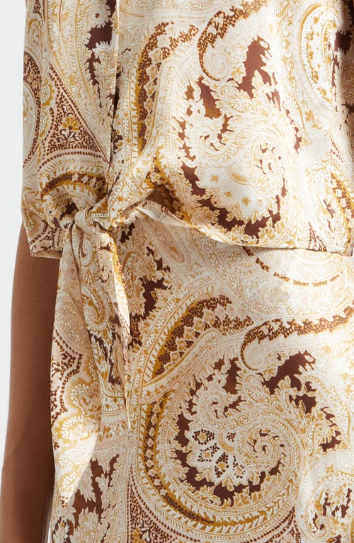 L Agence Zeta Maxi Skirt In Ivory Multi Boute Paisley