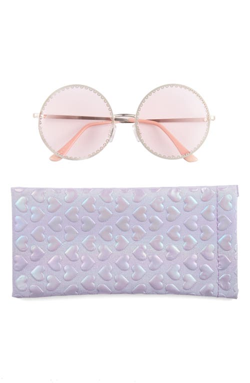 FYNN AND RILEY Kids' Circle Sunglasses & Pouch Set in Pink  product