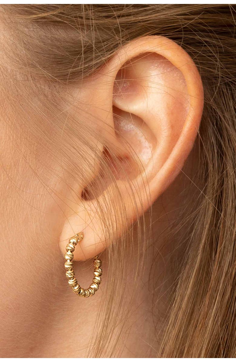 Oradina 14K Yellow Gold Celebration Ball Hoops, Alternate, color, Yellow Gold