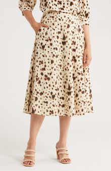 T Tahari Poplin Full Midi Skirt