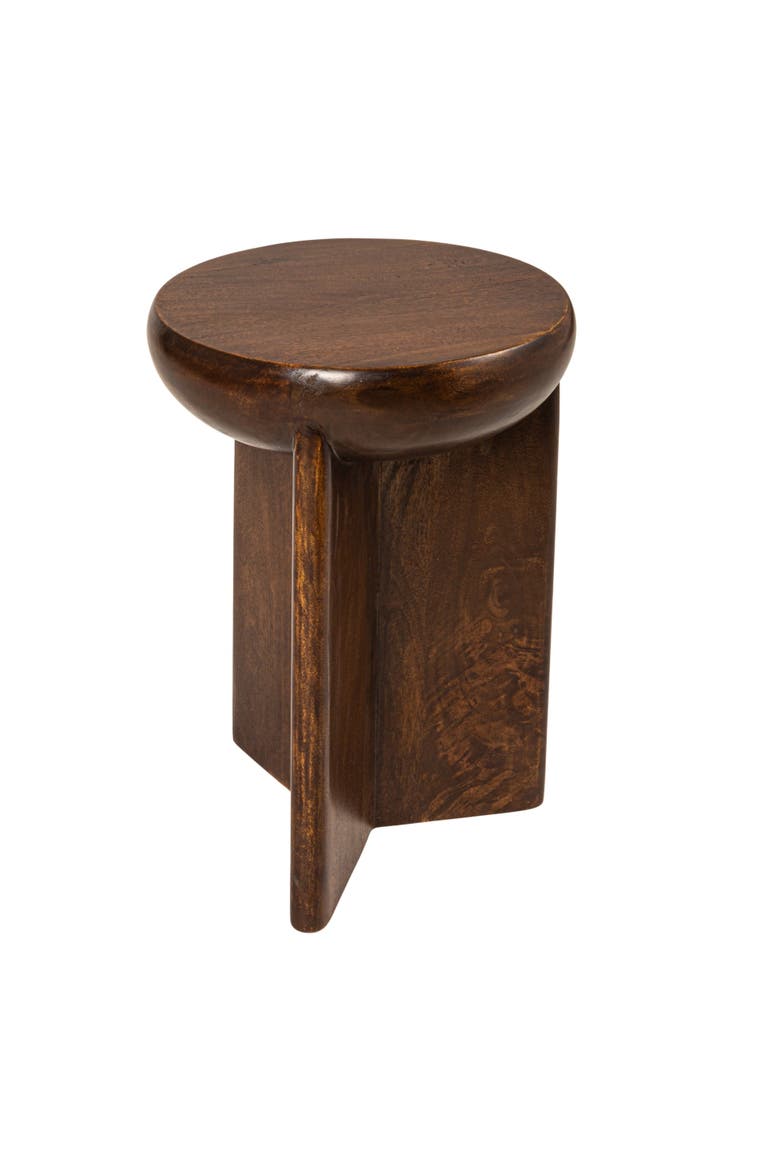 Semi-Sphere Accent Table with Solid Legs, Main, color, Brown