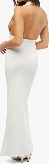 Ribbed Knit Halter Maxi Dress