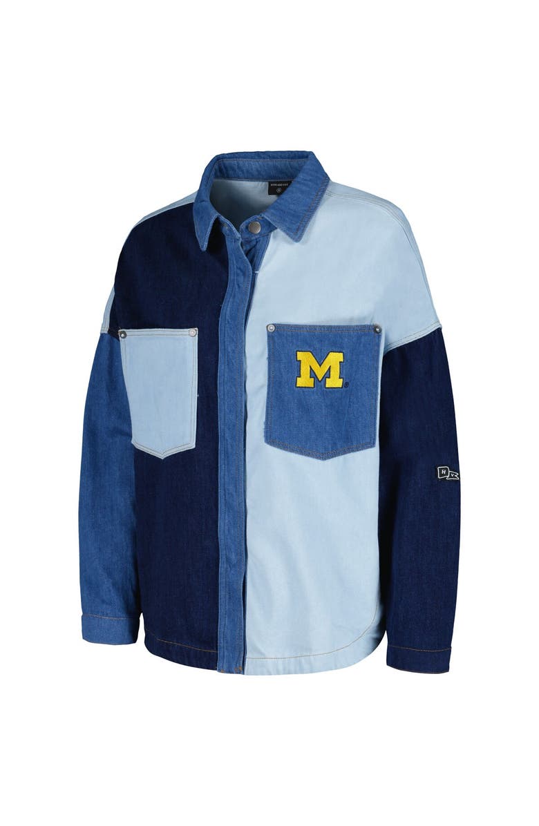 Hype and Vice Women's Hype and Vice Denim Michigan Wolverines Multi-Hit Hometown Full-Snap Jacket, Alternate, color, Denim
