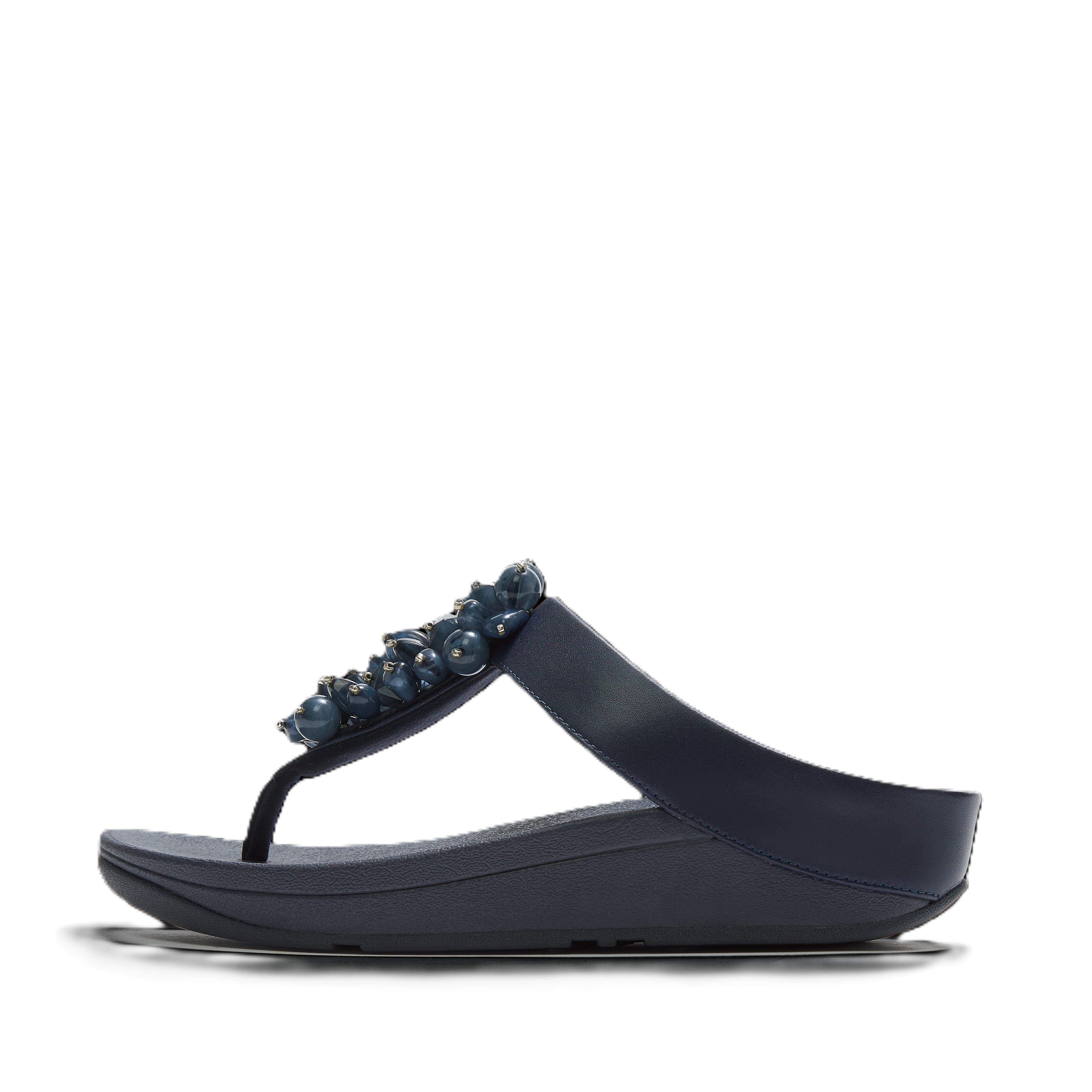 FitFlop Fino Bead Cluster Sandals, Alternate, color, Midnight Navy