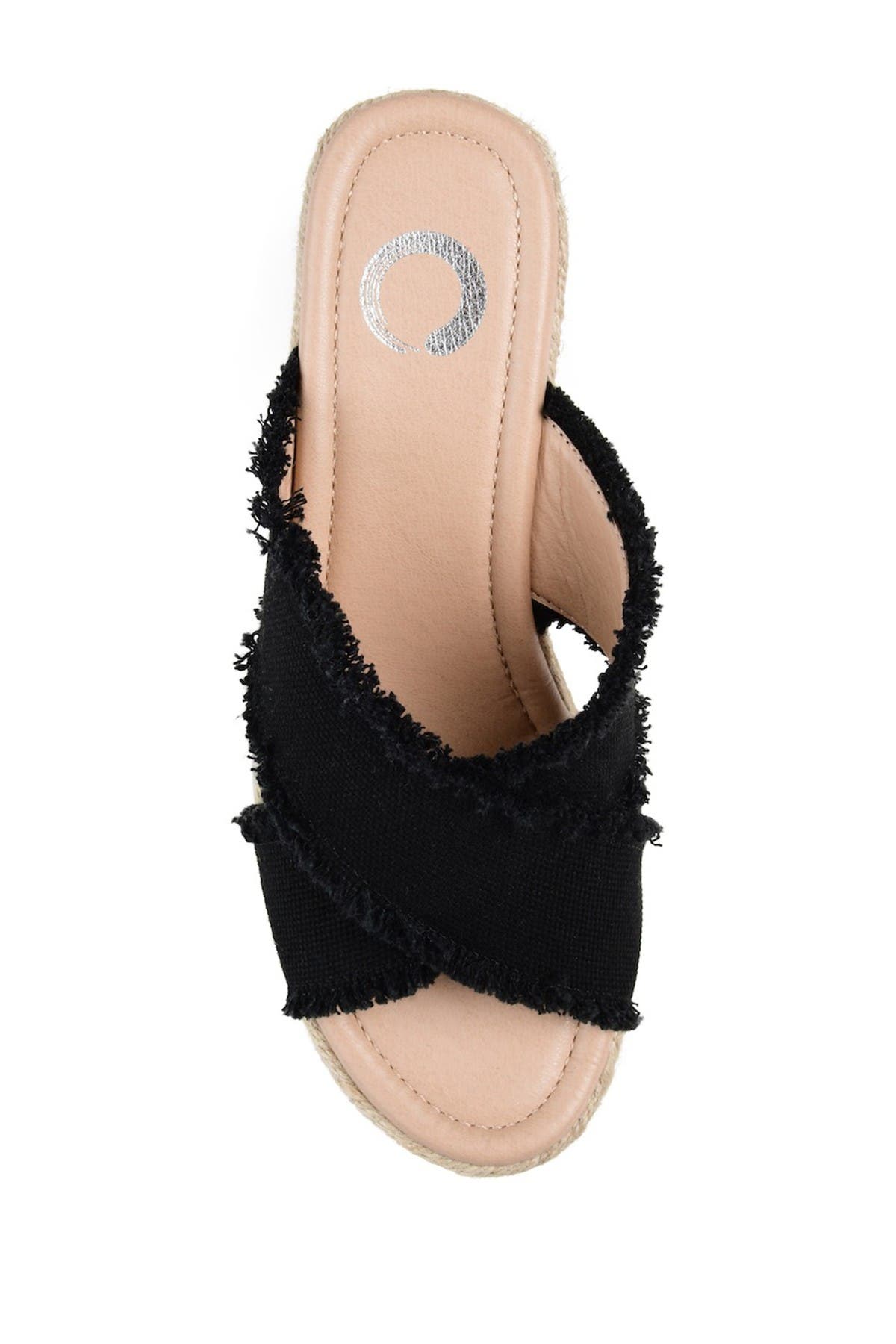 Journee Collection JOURNEE Shanni Slip-On Espadrille Wedge Sandal, Alternate, color, Black