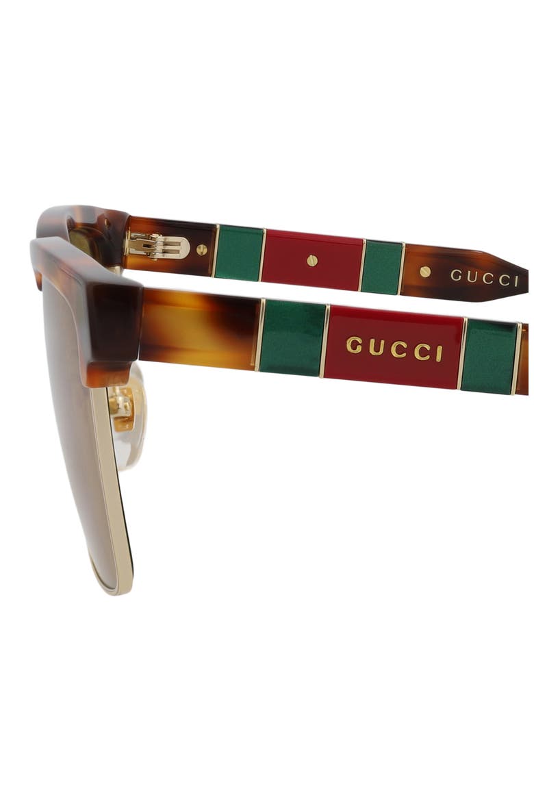 56mm Novelty Square Sunglasses, Alternate, color, HAVANA HAVANA BROWN