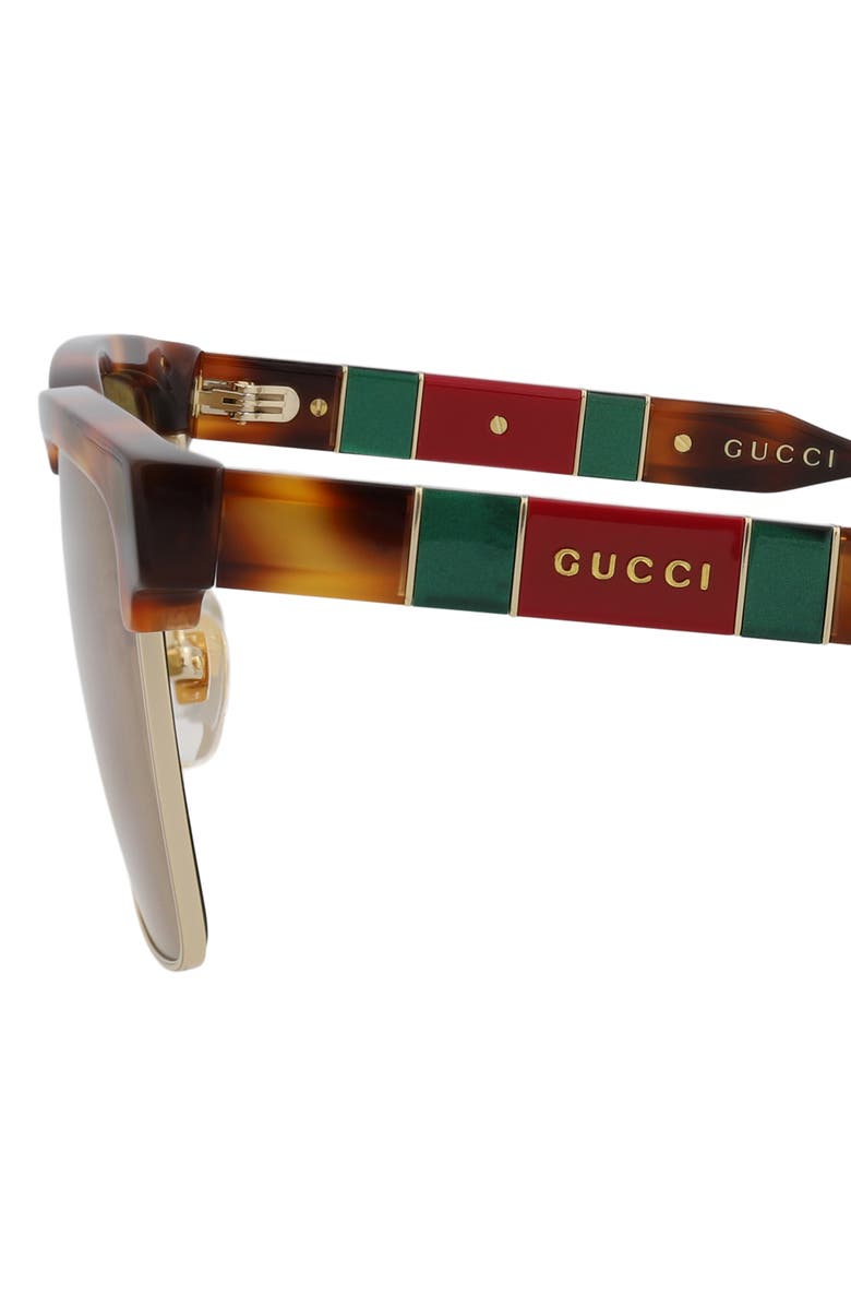 Gucci 56mm Novelty Square Sunglasses, Alternate, color, Havana Havana Brown