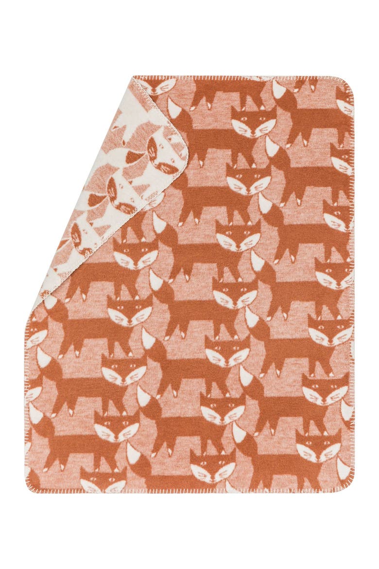 Mila Pack Of Foxes Baby Blanket, Main, color, Brown