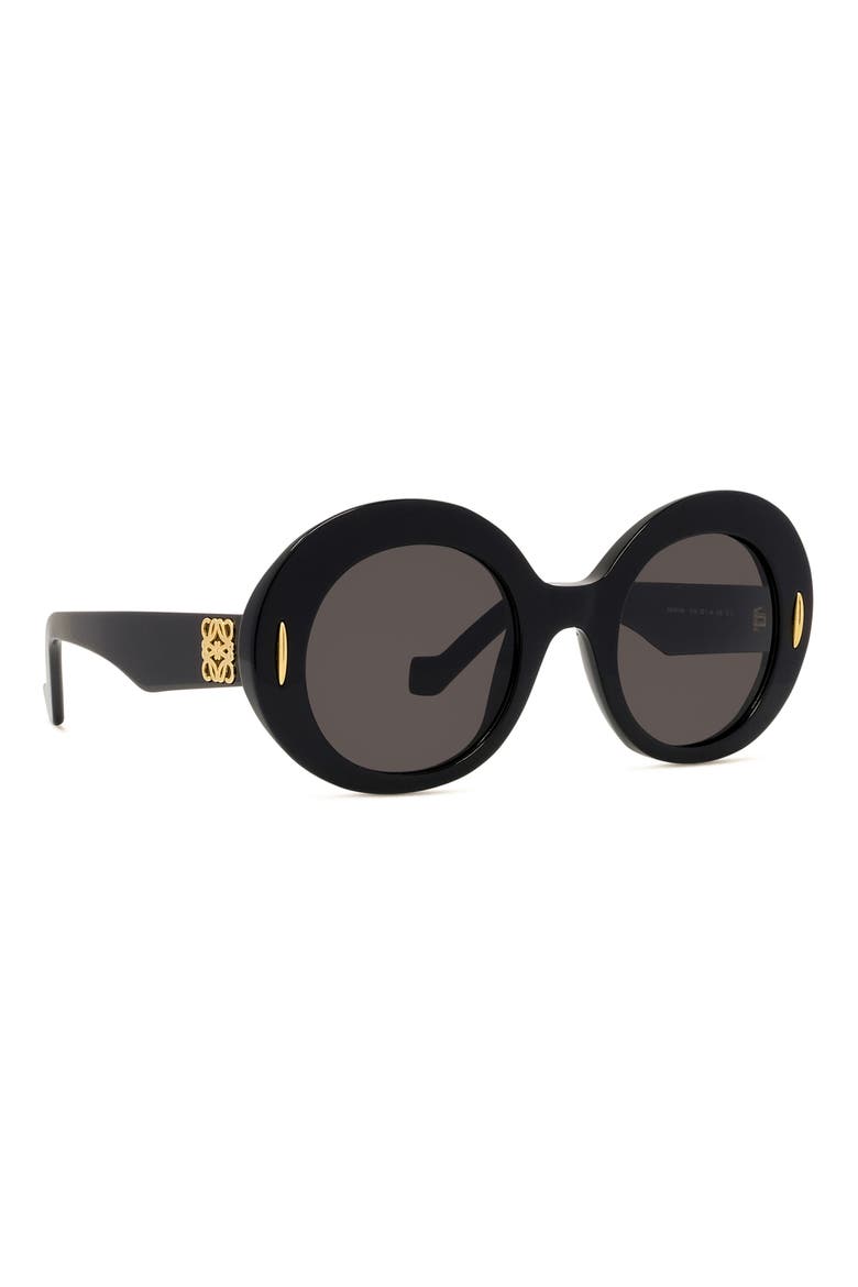 Anagram 50mm Oval Sunglasses, Alternate, color, SHINY BLACK / SMOKE