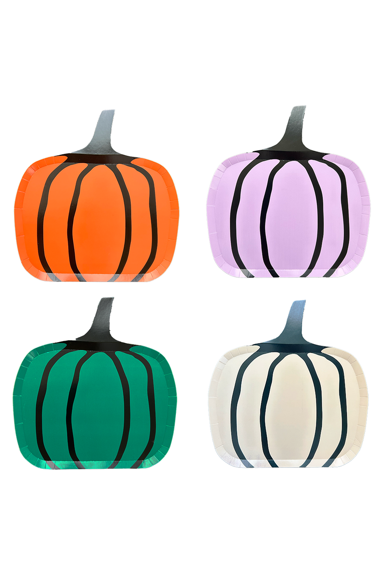 Hocus Pocus Halloween Colorful Pumpkin Large Plates, Main, color, Assorted Pre-Pack