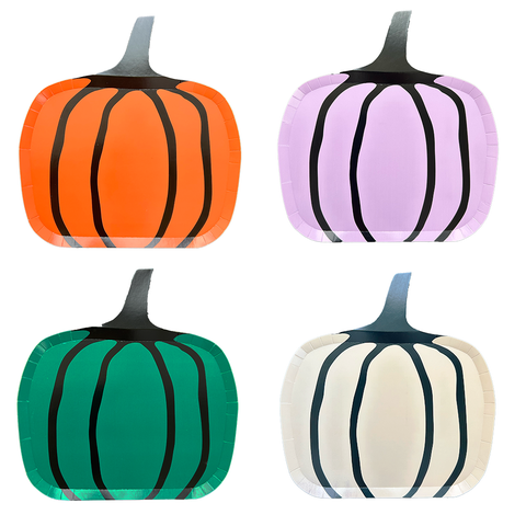 Hocus Pocus Halloween Colorful Pumpkin Large Plates