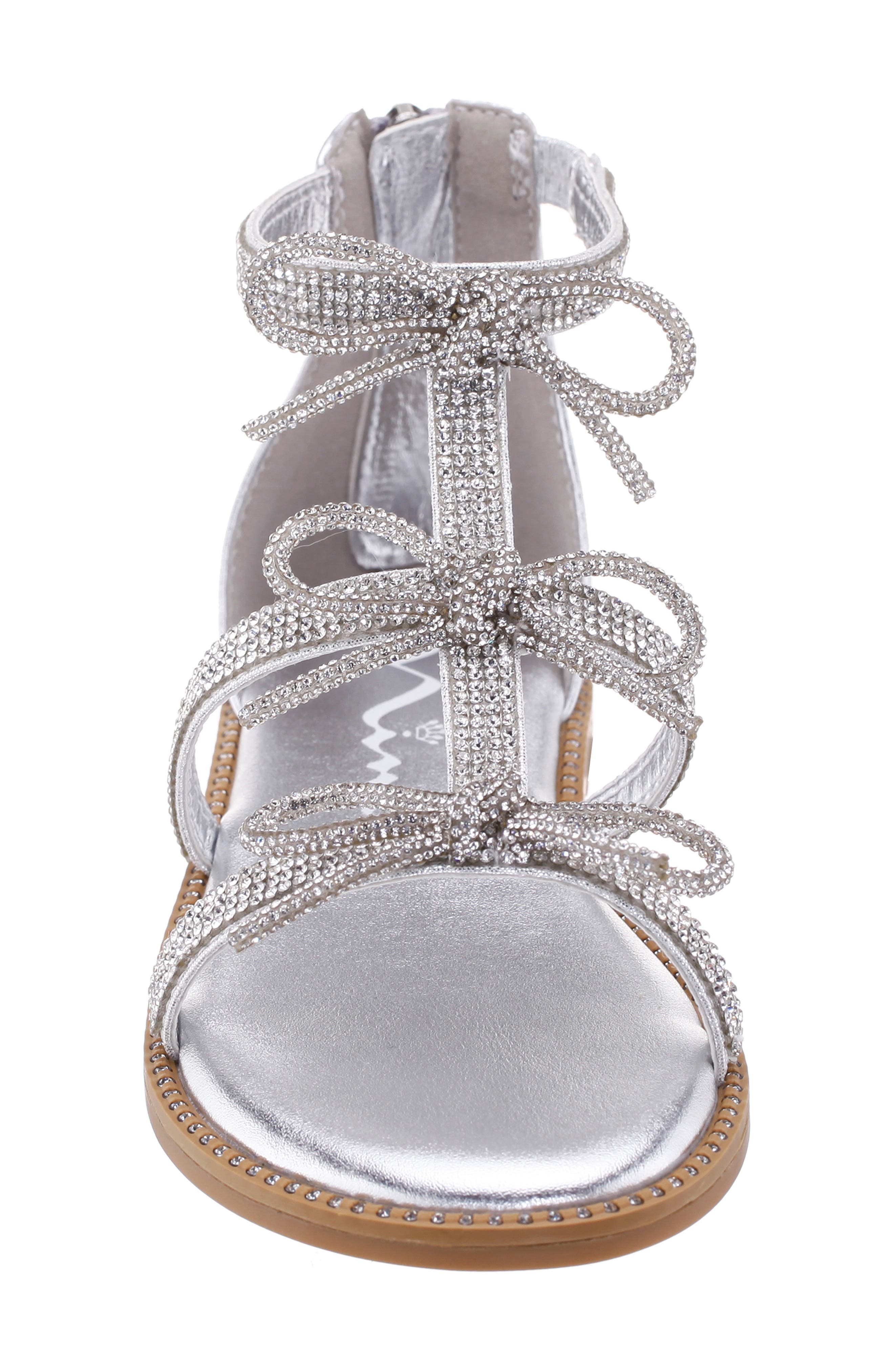 Nina Kids' Solace Sandal, Alternate, color, Silver Metallic/ Rhinestones