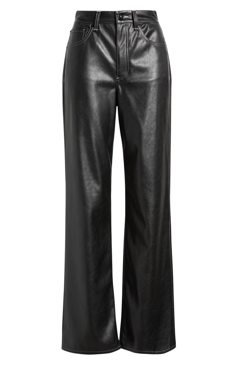 rag & bone Shea Faux Leather Straight Leg Pants, Alternate, color, Black