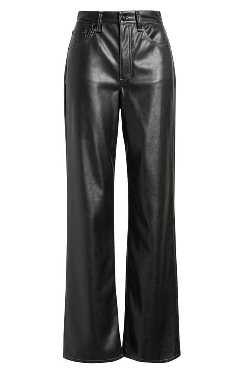 Rag & Bone Shea Faux Leather Straight Leg Pants In Black