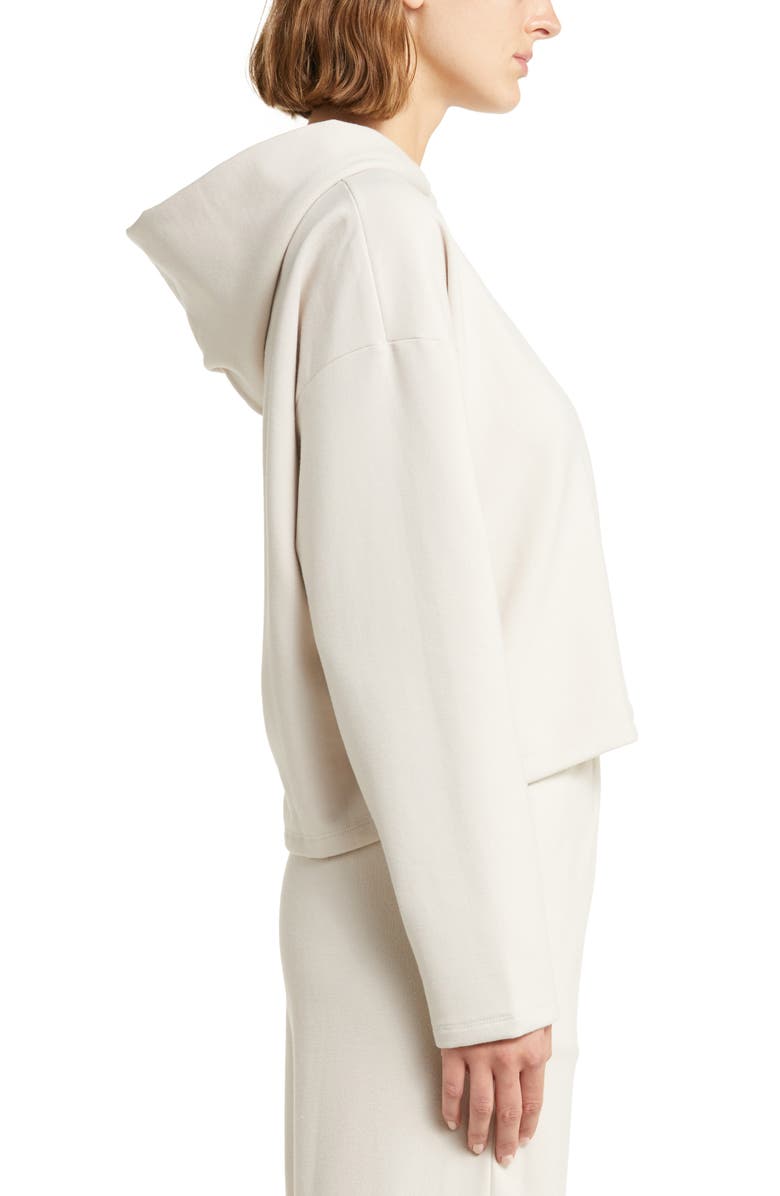 Zella Weekend Boxy Crop Hoodie, Alternate, color, Grey Pebble