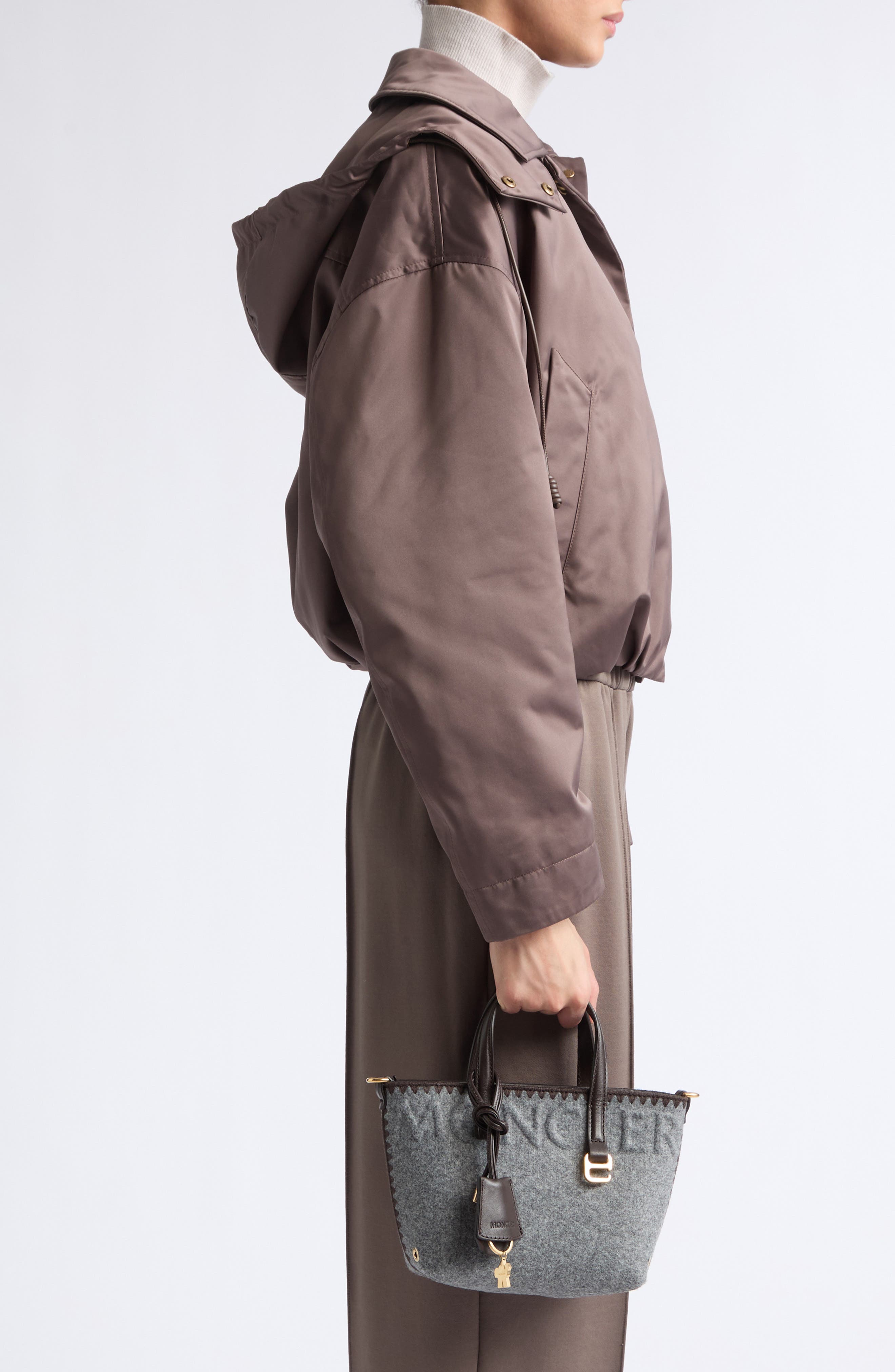 Very Micro Felt Tote Bag, Alternate, color, GREY