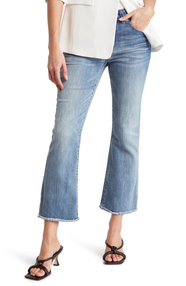 Democracy AB Tech High Rise Frayed Crop Jeans, Main, color,