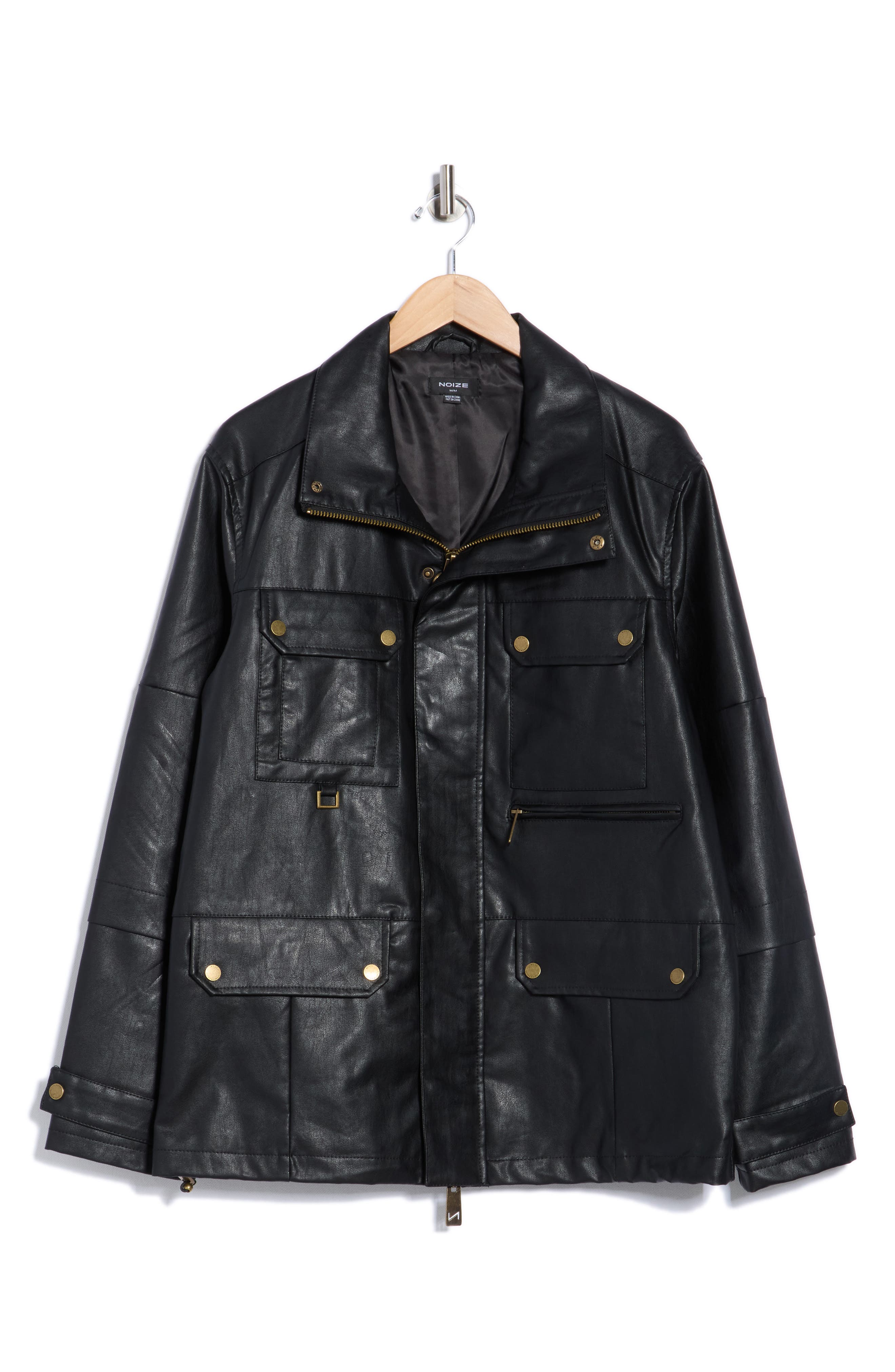 Noize Carl Faux Leather Jacket In Black