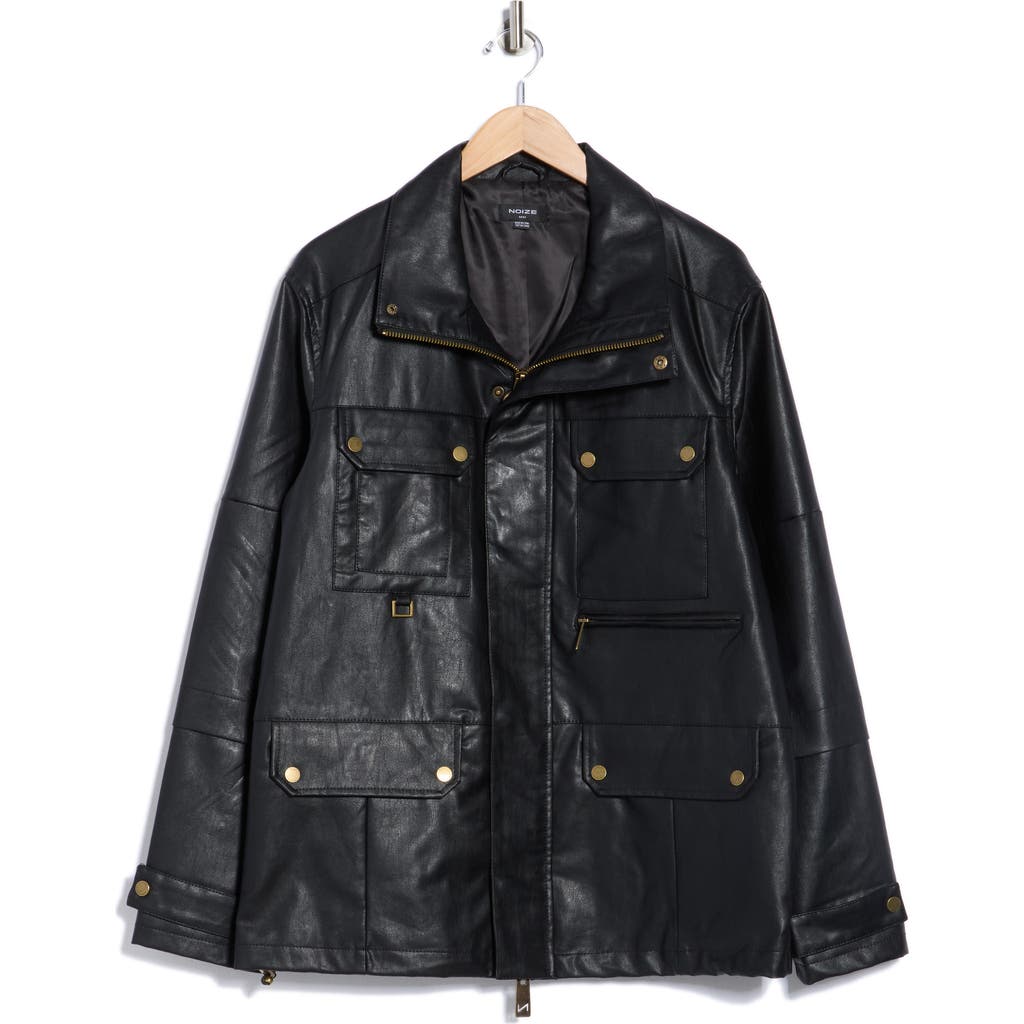 Noize Carl Faux Leather Jacket In Black