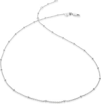 16 Inch Fine Bead Station Necklace
