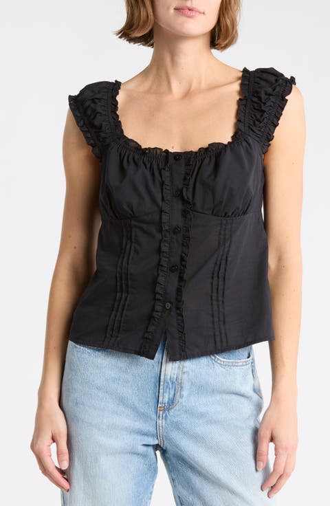 Button Front Cotton Top