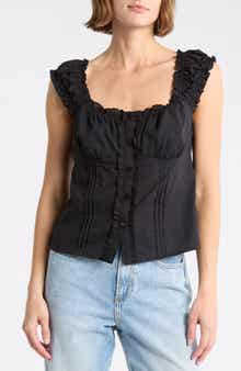 Button Front Cotton Top