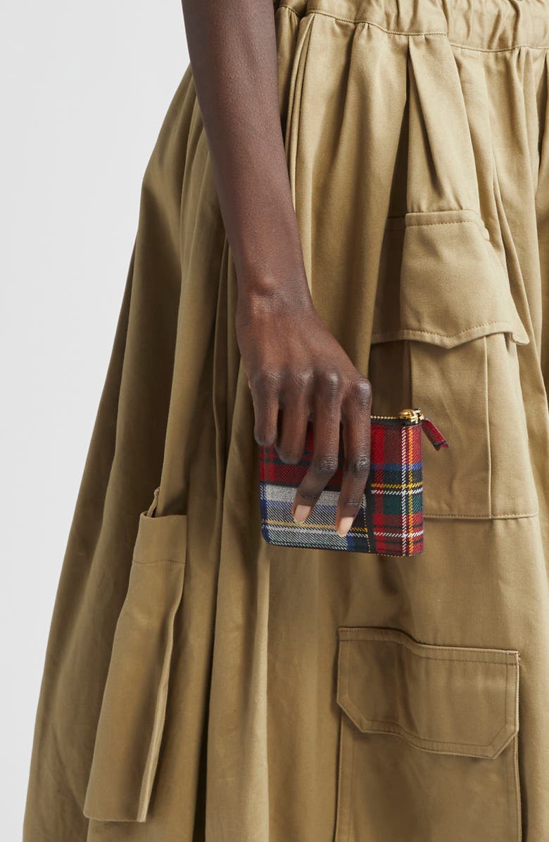 Comme des Garçons Wallets Tartan Patchwork Wool Wallet, Alternate, color, Red