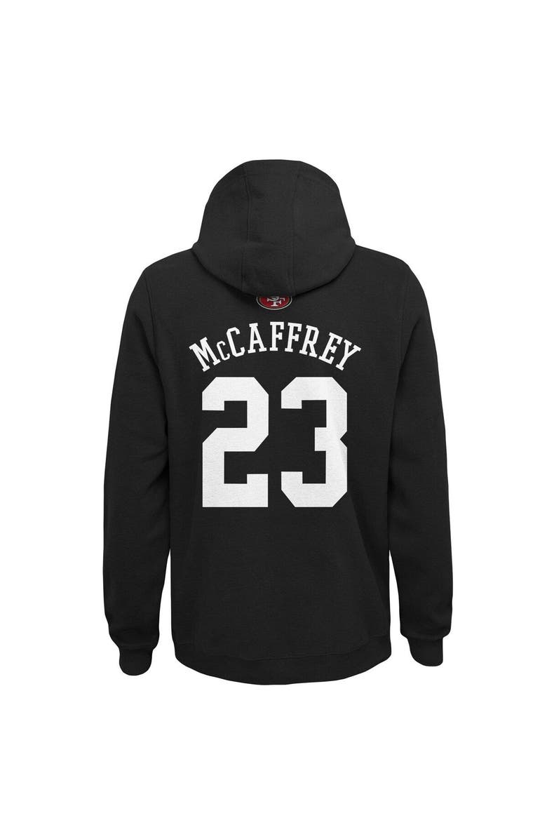 Outerstuff Youth Christian McCaffrey Black San Francisco 49ers Mainliner Player Name & Number Pullover Hoodie, Alternate, color,