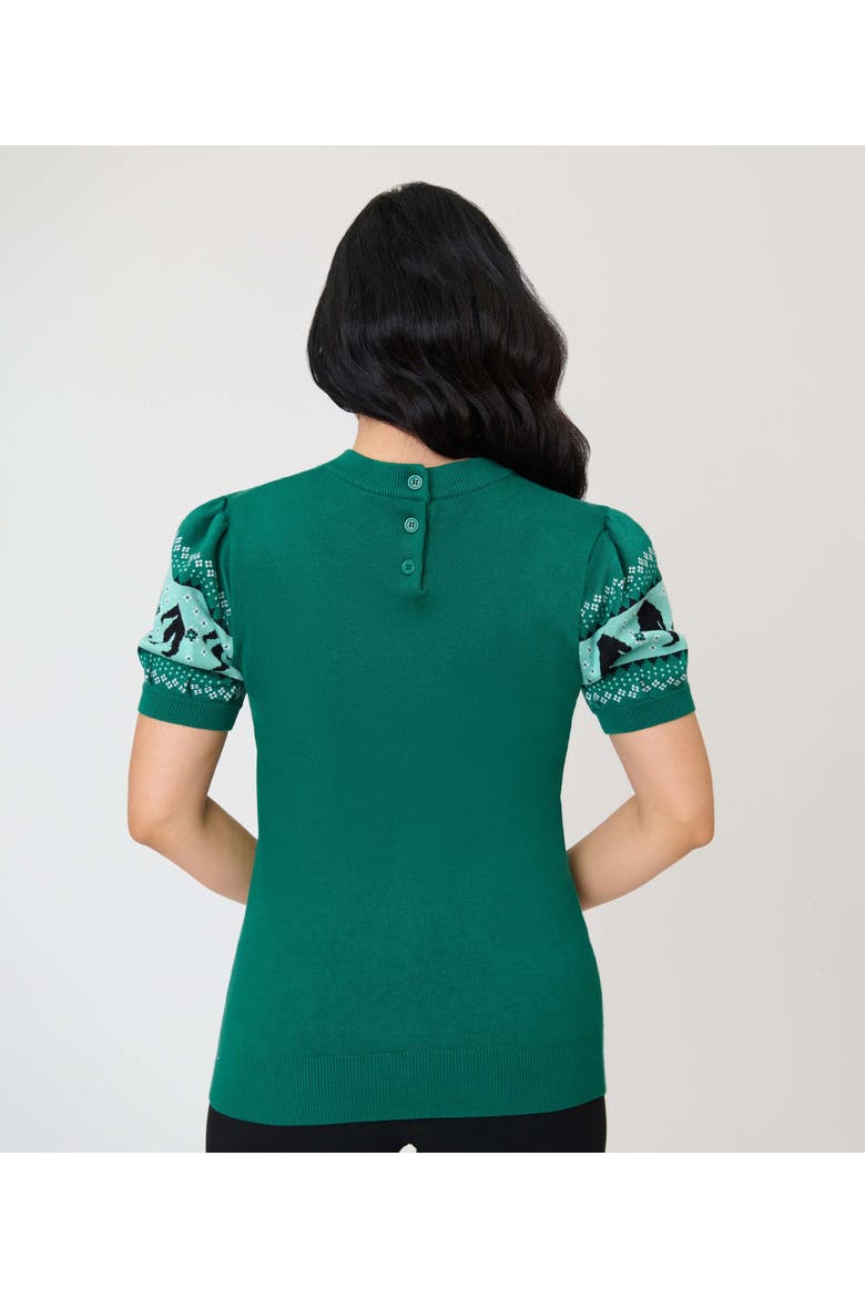 Paige Sweater, Alternate, color, Green Sasquatch Print