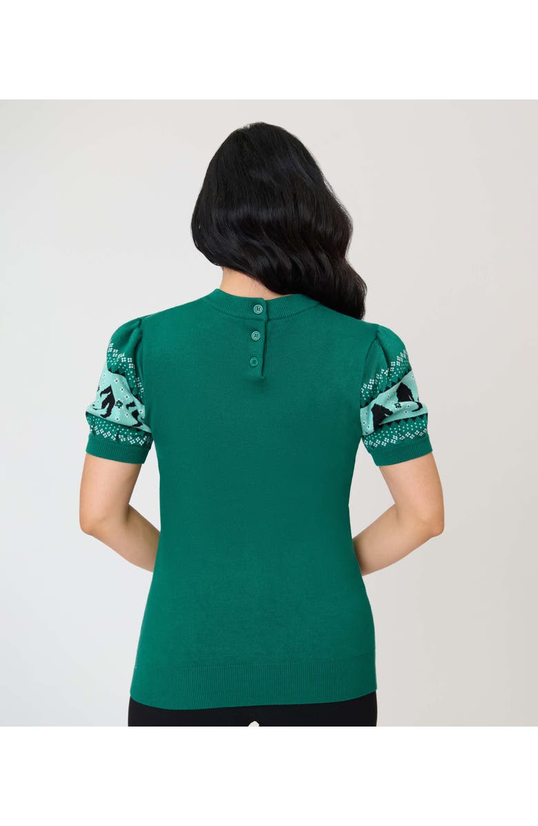 Unique Vintage Paige Sweater, Alternate, color, Green Sasquatch Print