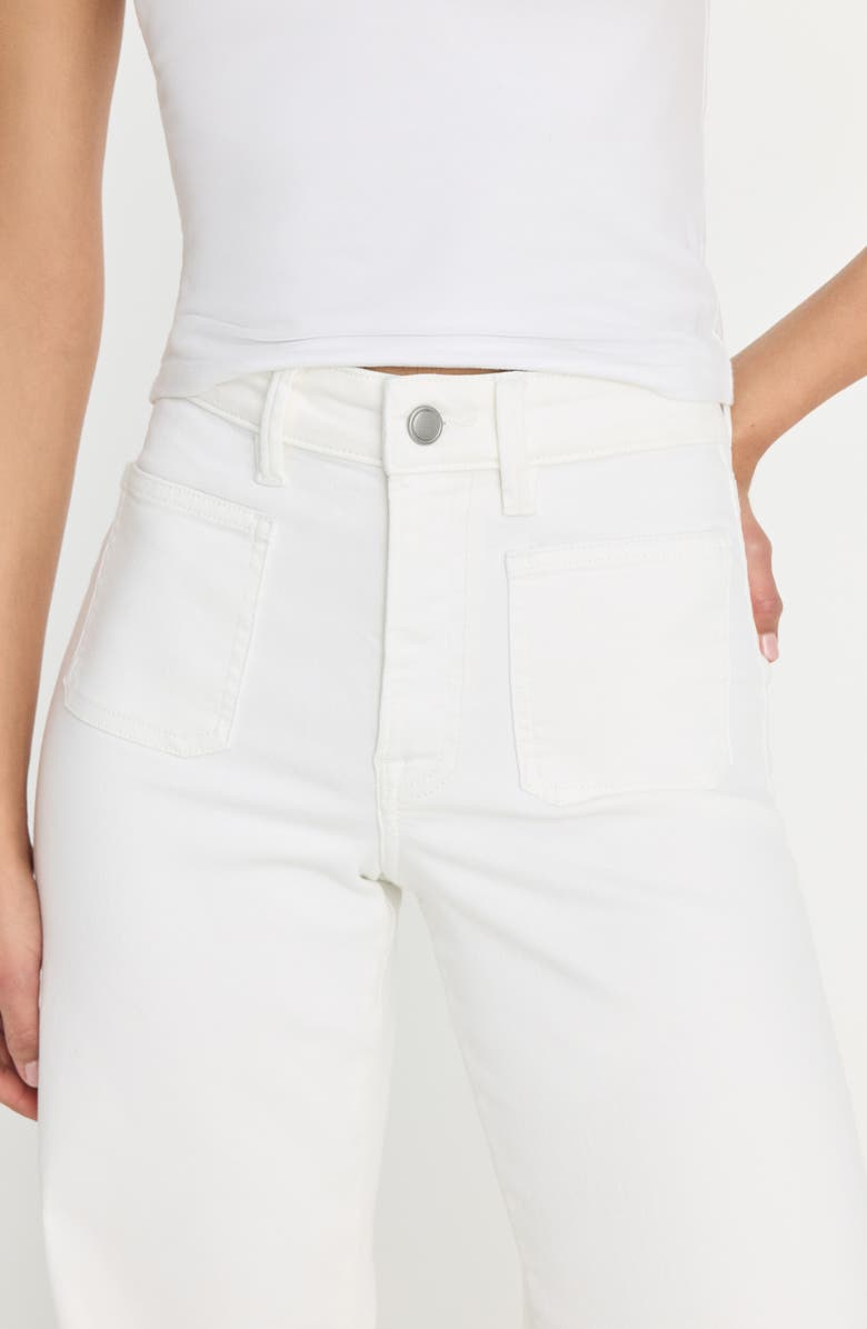 Good American Good Waist Patch Pocket High Waist Palazzo Jeans, Alternate, color, White