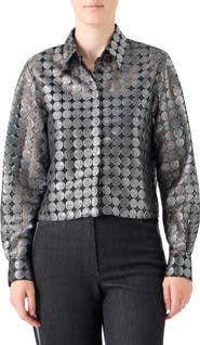 Akris punto Dot Semisheer Button-Up Shirt