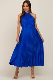 PinkBlush Pleated Halter Dress