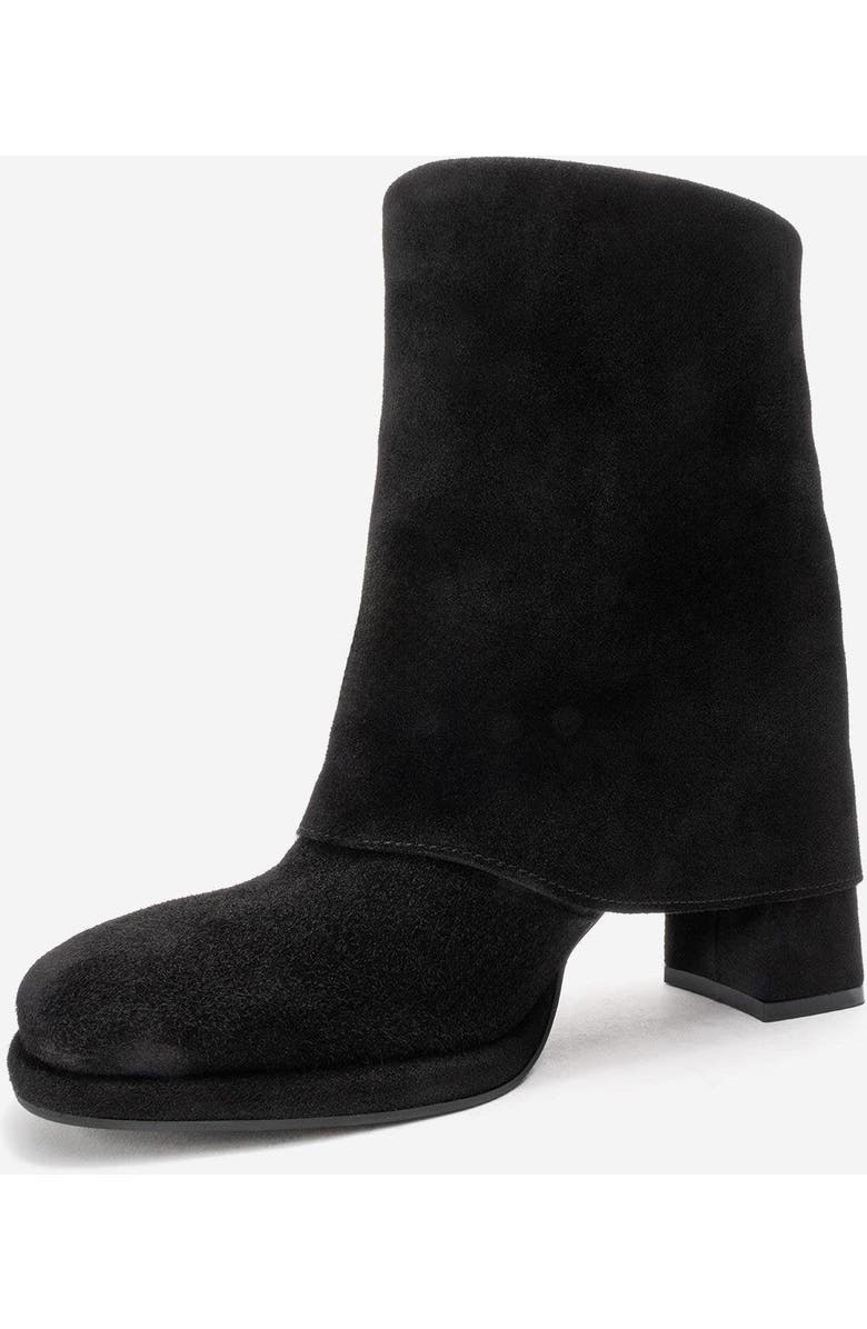 Forever & Always Shoes Lore Leather Block Heel Boot, Alternate, color, Black Suede