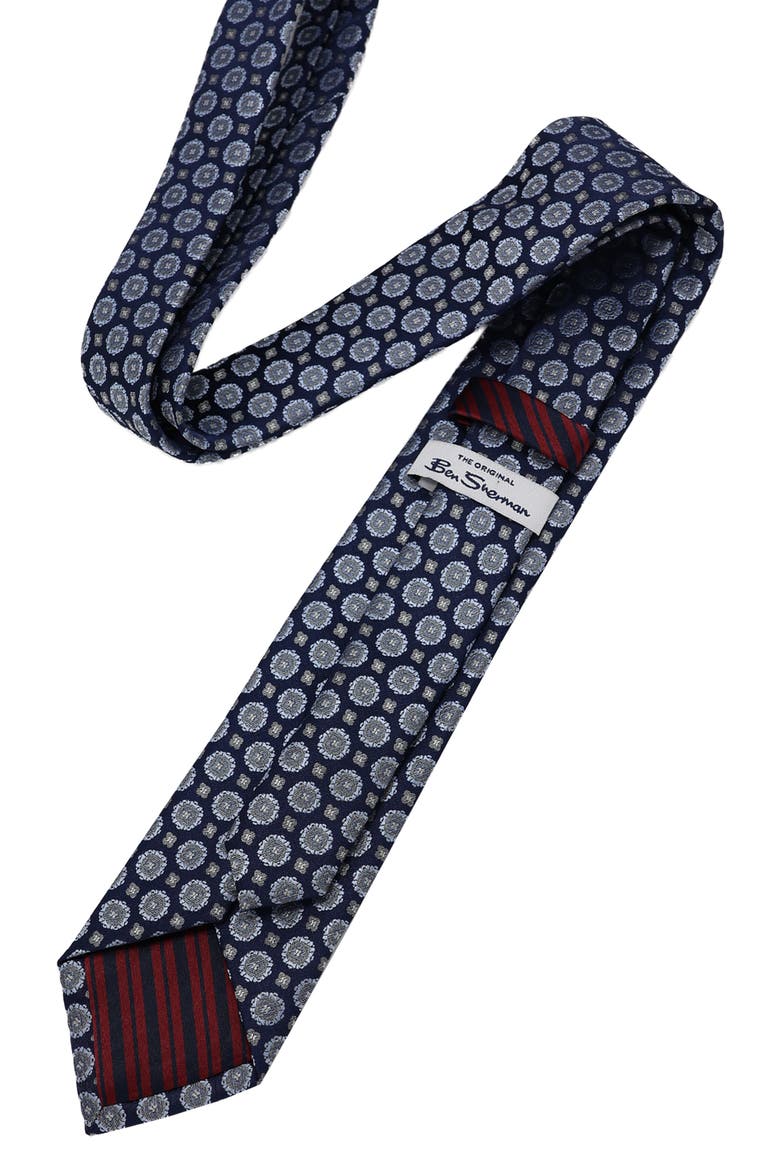 Medallion Tie, Alternate, color, NVY/ PALE BLUE
