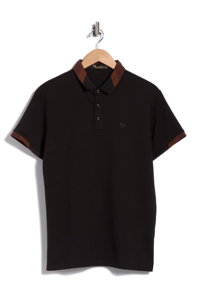 Stretch Cotton Polo, Main, color, BLACK