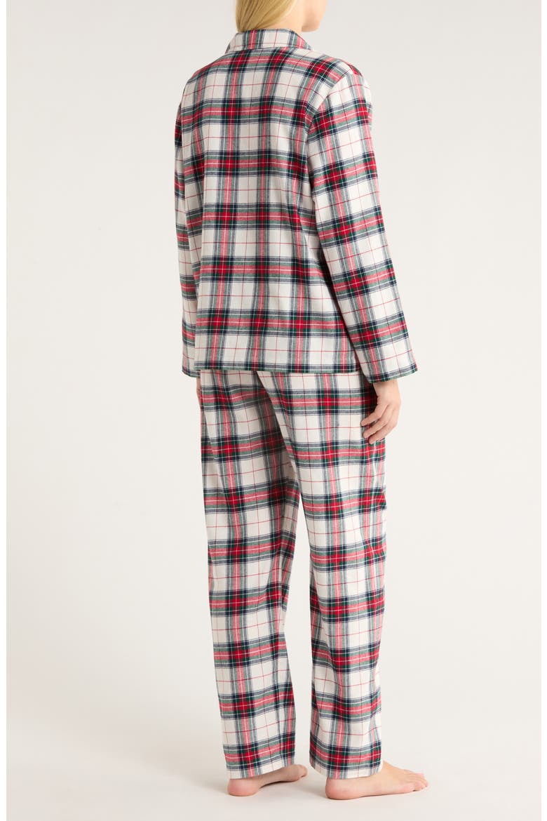Plaid Cotton Flannel Pajamas, Alternate, color, TARTAN PLAID IVORY