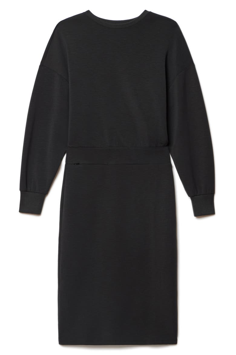 Dreamglow Long Sleeve Sweatshirt Dress, Alternate, color, BLACK HEATHER